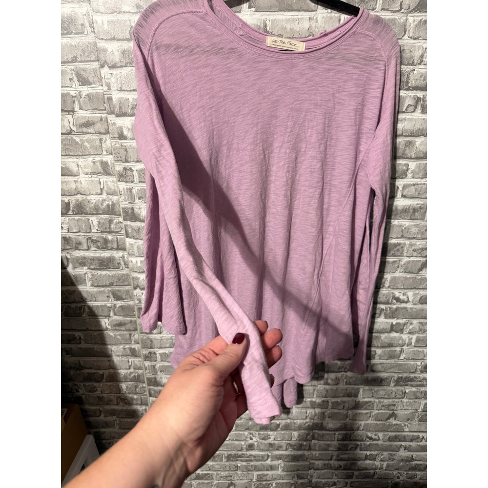 Free People We The Free Lavender Slub Knit Long Sleeve Tee Purple Small
